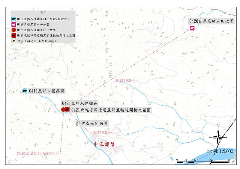 黑熊BB02滋擾事件位置圖