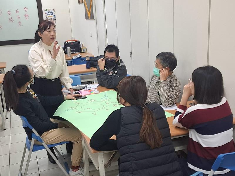 楊璦妃老師與學員進行永續系列課程個案研討
