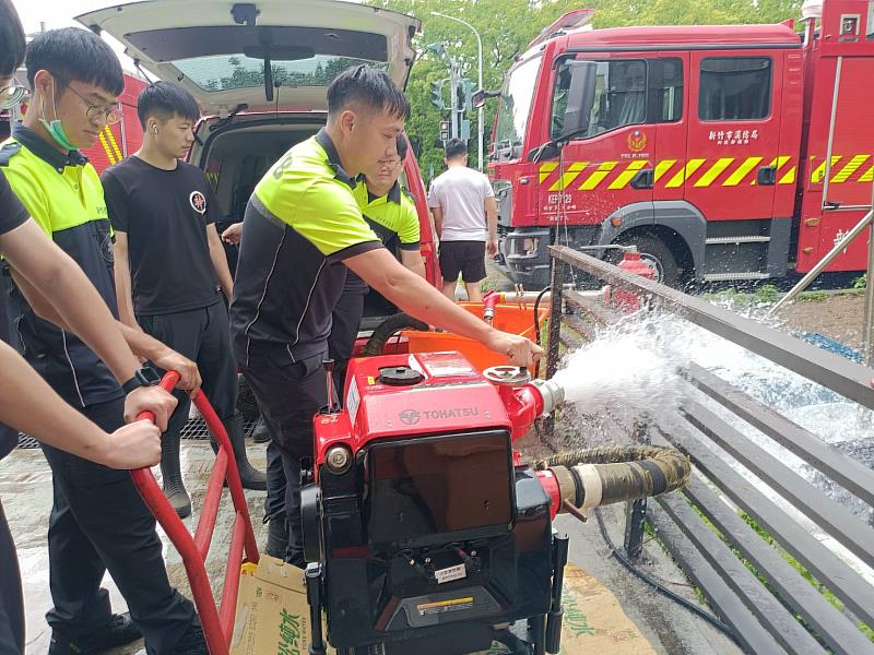 竹市消防局已完成各項抽水機具、防汛器材的整備工作