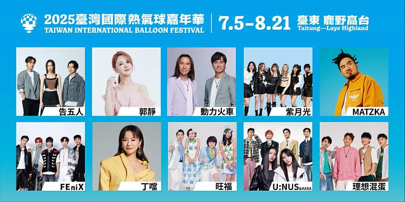 熱氣球首度移師台北花博公園 饒慶鈴與告五人揭曉八場光雕音樂會卡司