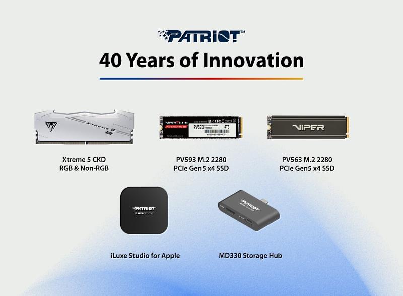 Patriot Memory 博帝科技，將於 Computex 2025 國際電腦展中推出多款突破性記憶體及儲存產品。