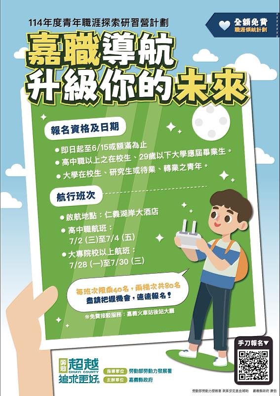 嘉義縣「114年度青年職涯探索研習營」報名開跑-1