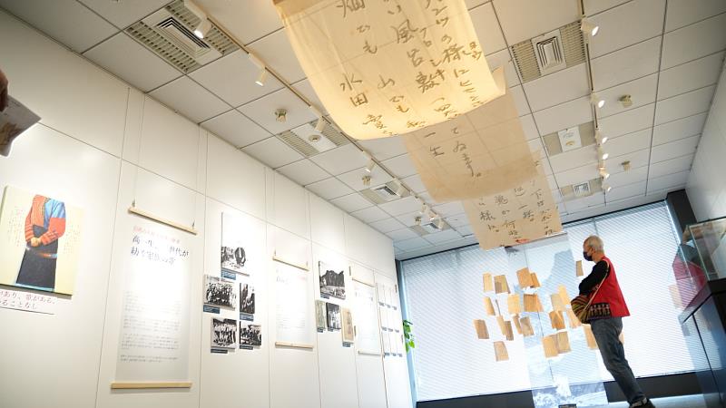 「臺灣人權及音樂故事展—高一生先生,三代的家族之歌」,展區上方為高一生最後一封獄中家書