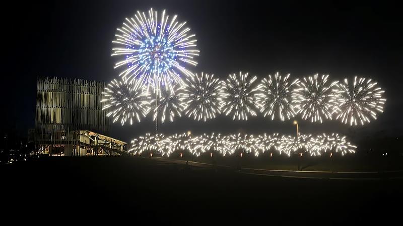 2025雙北世壯運閉幕煙火模擬圖。