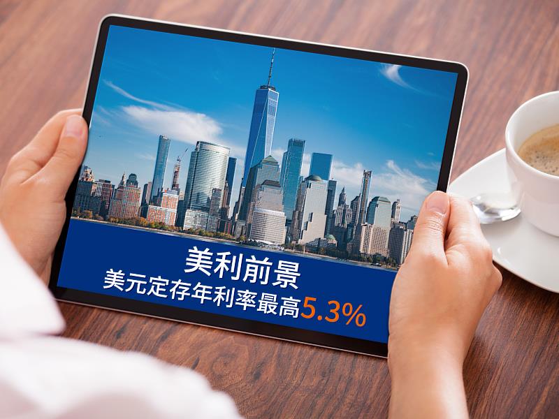 【圖說】出國資金存起來！凱基銀行美元高利定存利率最高5.3%。