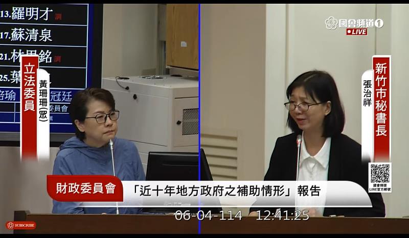 圖1.中央刪除竹市補助款9.8億元,新竹市政府秘書長張治祥今日赴立法院為民請命。
