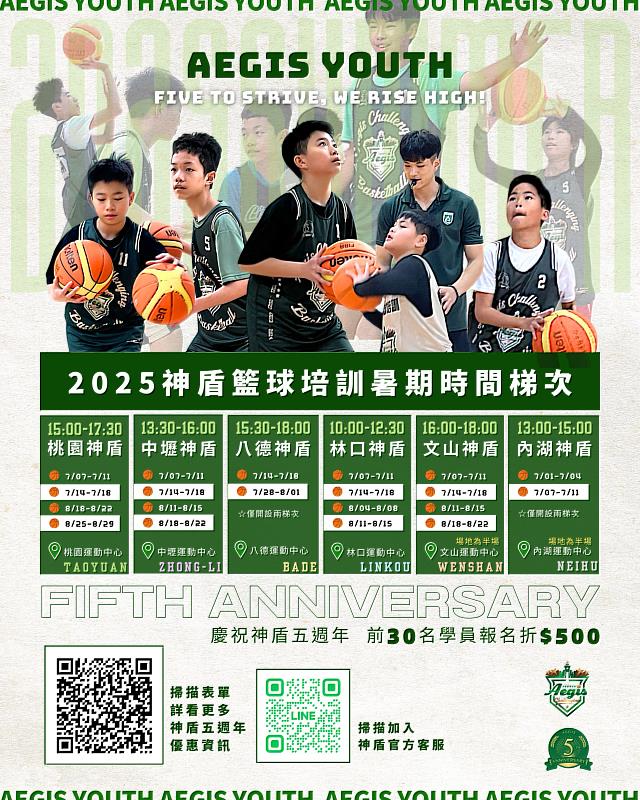 2025神盾籃球培訓暑期時間梯次