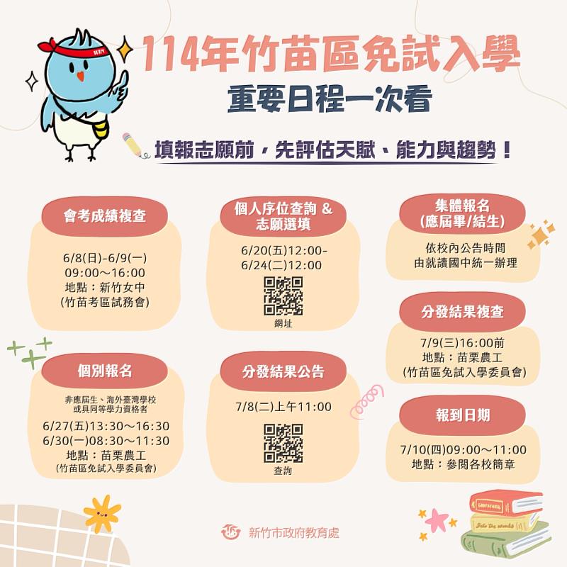 竹苗區高級中等學校免試入學資訊。
