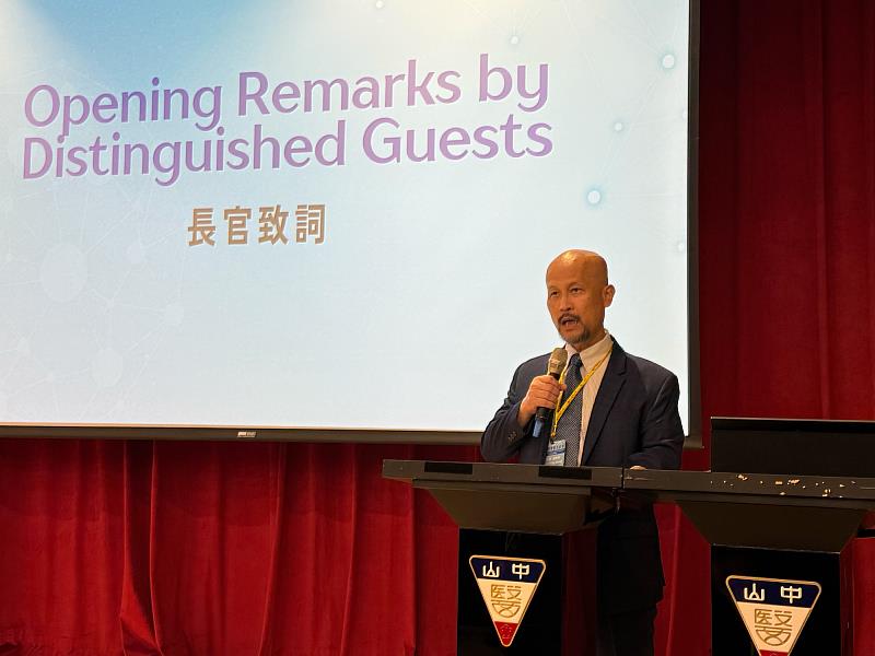 中山醫大副校長宋賢穎致詞表示，盼以AI與精準營養延長健康餘命，推動創新高齡照護。