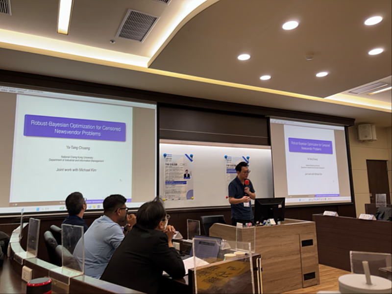 國立成功大學的莊雅棠副教授探討存貨決策問題，結合貝式推論與穩健最佳化，提升面對需求不確定時的決策品質 (照片來源：興大管理學院)