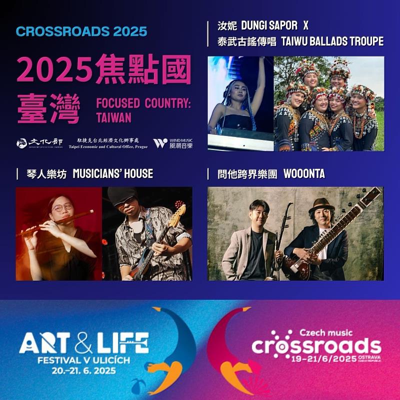 2025捷克「Crossroads音樂節」臺灣陣容(圖/風潮音樂、Crossroads音樂節提供)