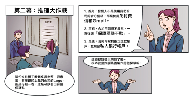 富邦人壽自製防詐漫畫電子書「壽險神盾局：反詐風雲」，強化同仁識詐敏銳度。