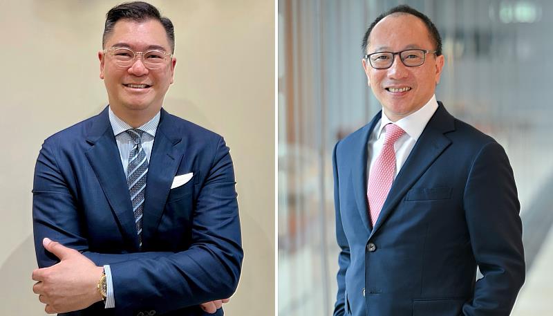 滙豐(台灣)商業銀行私人銀行部代理主管倪士博 (左)，和滙豐環球私人銀行亞太區總監嚴樂居