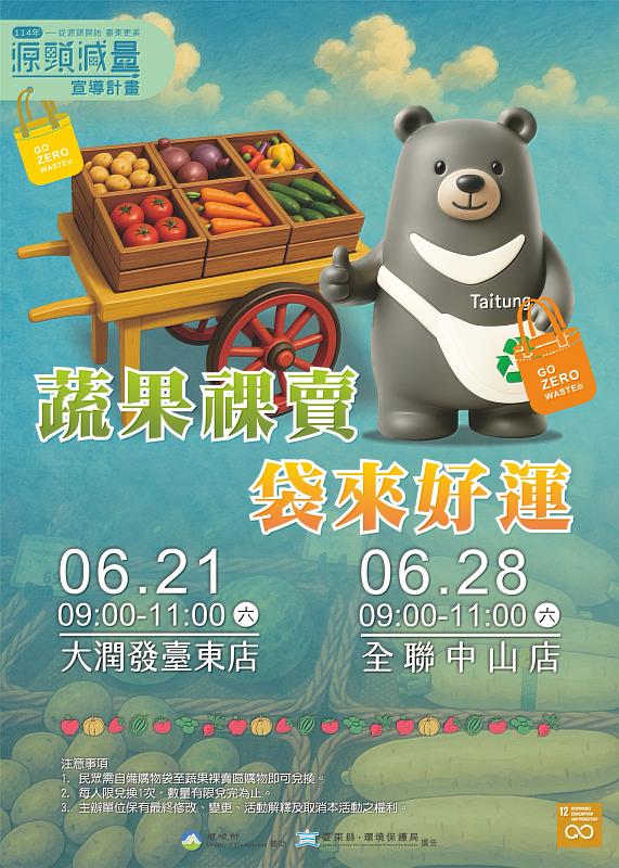 根莖蔬果不穿塑膠衣！臺東環保局攜手在地業者響應減塑行動