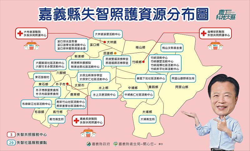 嘉義縣失智照護資源分布圖