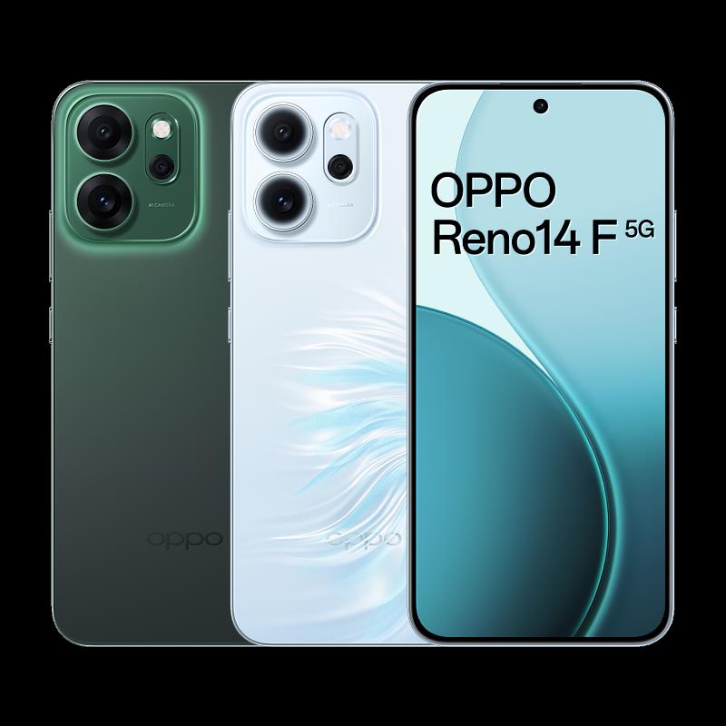 台灣大哥大開賣輕旗艦風格新選擇OPPO Reno14 F，極致輕薄設計，全機重量約180g，輕巧使用、手感舒適，並擁有旗艦級影像科技與AI實力，其中12GB 256GB版本由台灣大電信獨家販售，搭配5G月租1,399元，即可專案價0元帶走，並提供舊換新最高折1,000元