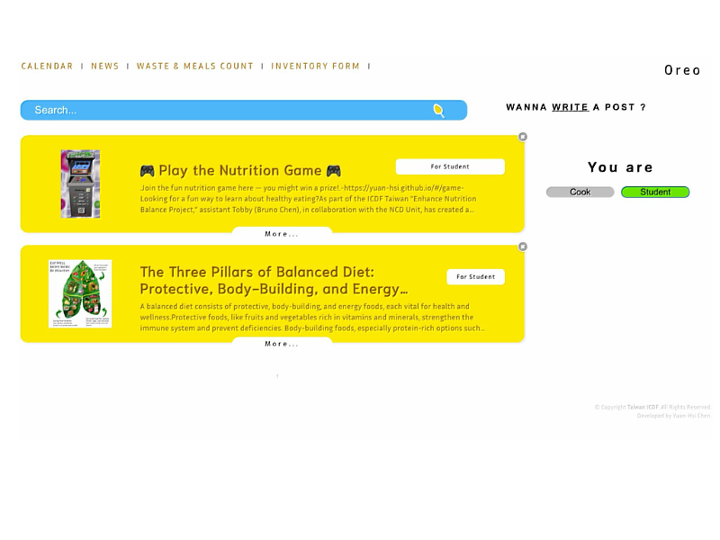 The website also features interactive games and a platform to promote nutrition education.
