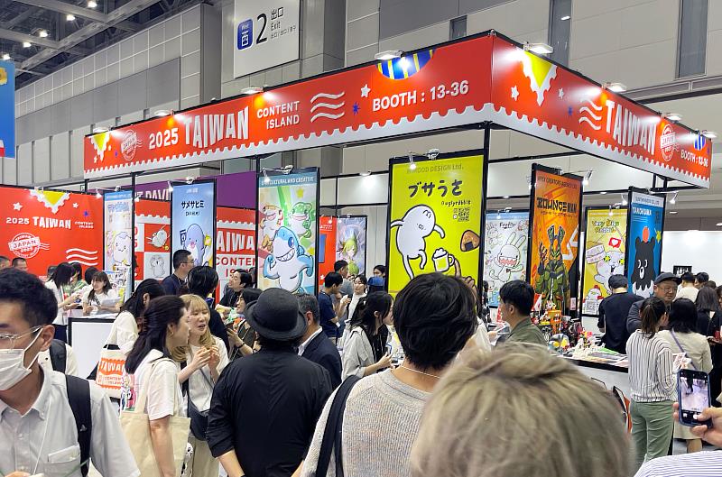 日本是全球角色 IP 的重要市場，而今年在開展前就有日本業者對臺灣 IP 表現高度興趣，臺灣館現場更是洽談熱絡。