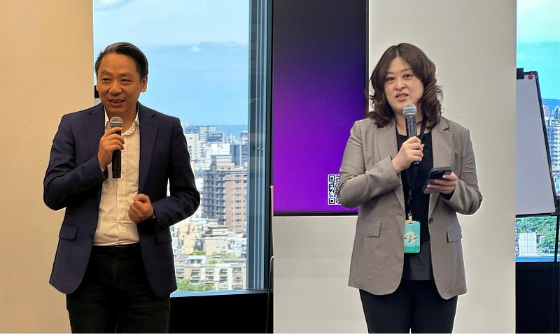 ★AWS台灣吳俊逸業務副總經理(左)及亞馬遜全球開店台灣總經理謝孜希(右) 熱情接待。