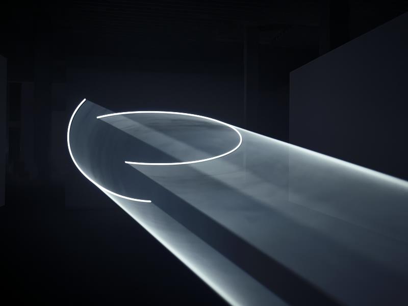 安東尼・麥考爾（Anthony McCall），《在光中遇見你 II》，2009年，裝置現場，義大利瑞士藝術博物館，盧加諾，2015年。Photo by Stefania Beretta. Courtesy of the artist and Sean Kelly, New York / Los Angeles and Sprüth Magers.