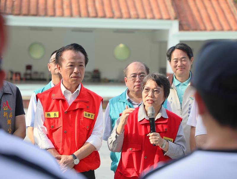 1210位替代役與警專生投入嘉義縣救災，劉世芳部長到場慰勞