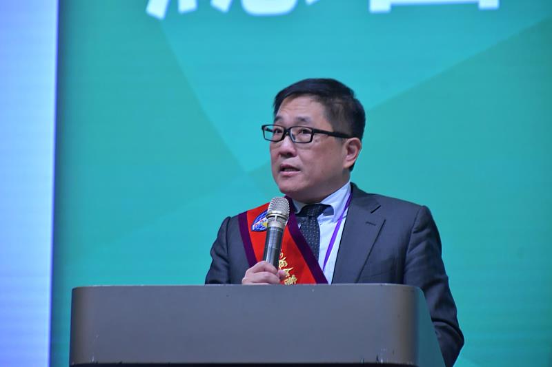 亞洲臺灣商會聯合總會總會長林凱民致詞