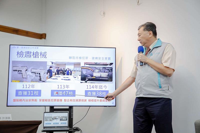 警察局長許頌嘉簡報說明。