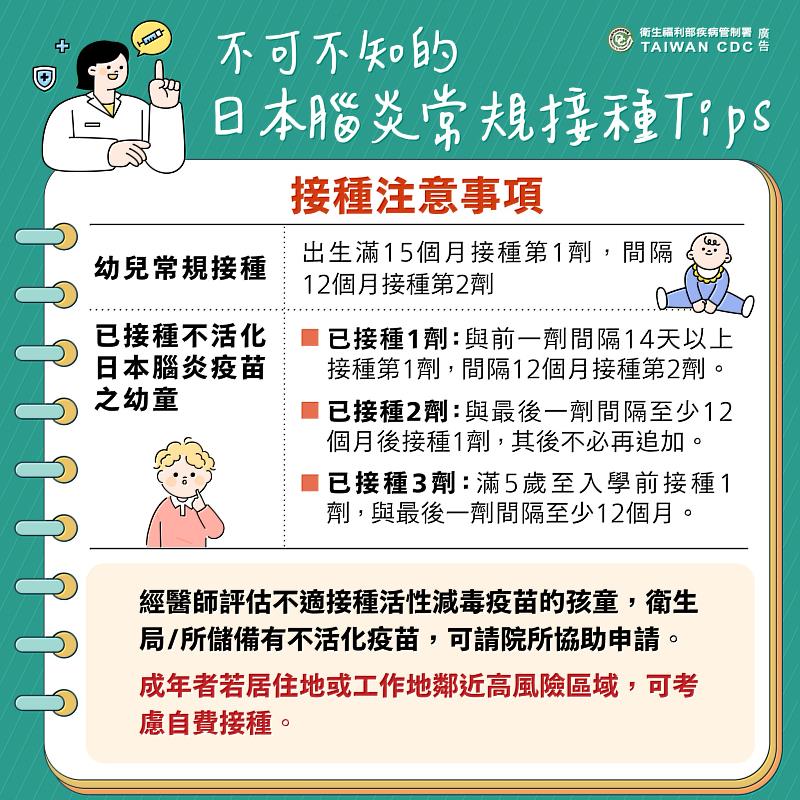 防蚊+疫苗 預防日本腦炎不可少 台東縣府籲民眾加強防蚊 按時帶幼兒接種疫苗