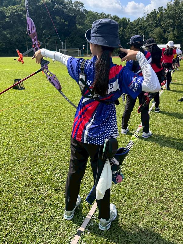 台東瑞源國小射箭隊小朋友全都是第一次出國、第一次搭飛機，對於能和來自各國選手交流都十分開心。