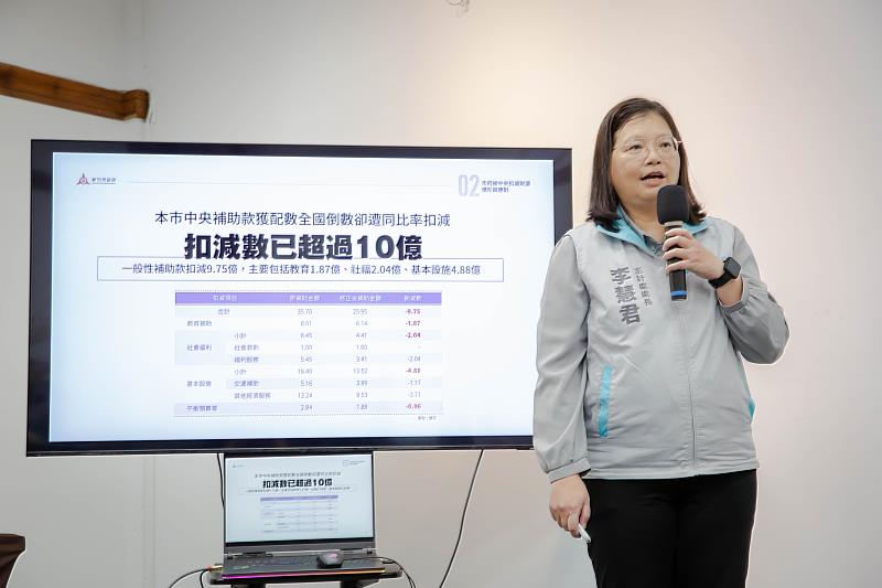 主計處長李慧君簡報說明。