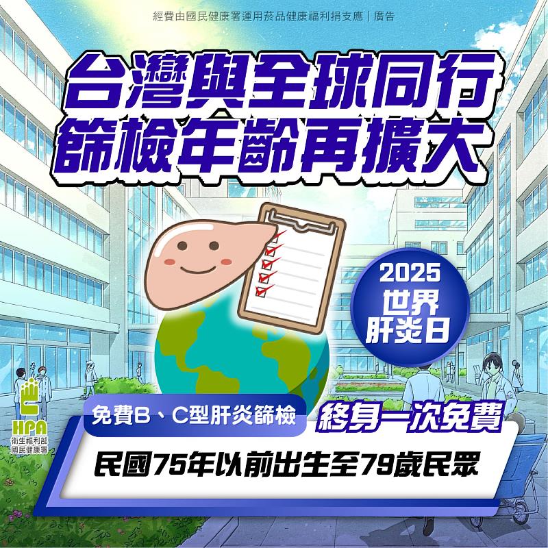 新竹市8/1起擴大B、C型肝炎篩檢對象。