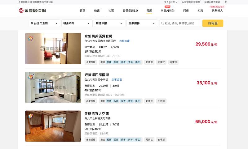 「永慶房仲網」上，針對「歡迎租補、設籍、長者、學生或青年」租件皆放置明顯「愛心屋源標籤」