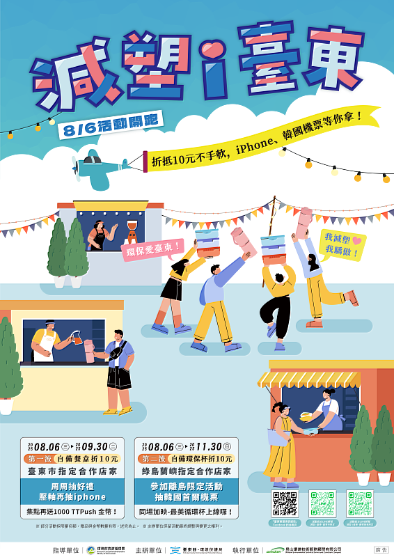 環保不只是口號！臺東「減塑i臺東」開跑　享優惠還能抽iPhone、韓國機票