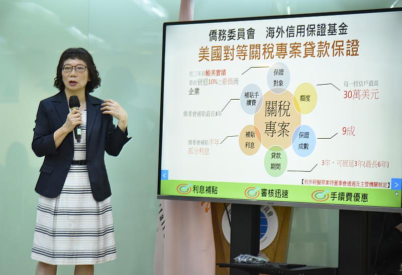 海外信用保證基金董事長林寶惜說明紓困方案