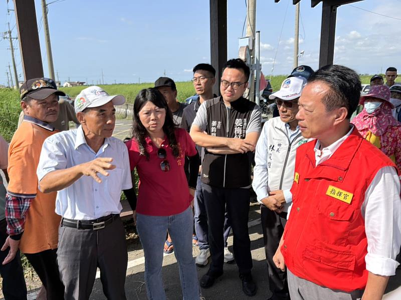 嘉義縣長視察六腳古林、東石頂揖抽水站 強化易淹水聚落防汛能力