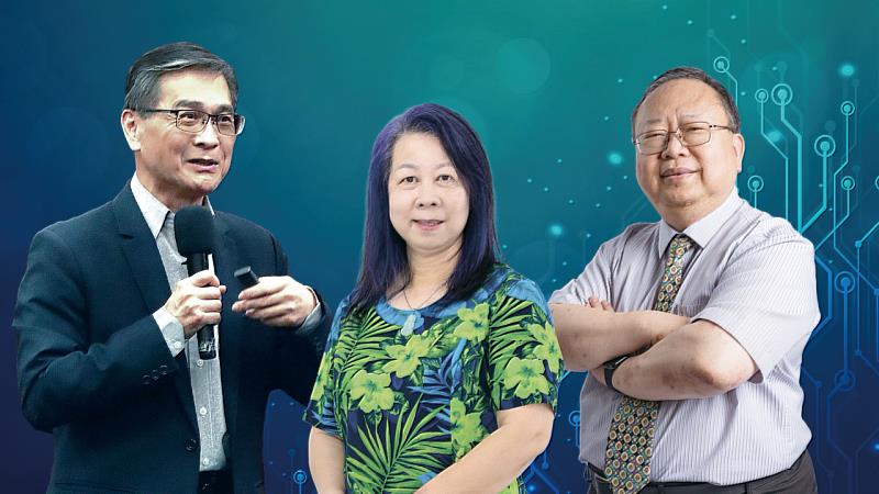 AI創智學院李宗翰院長（左）強調，淡江的AI教育不僅限於特定科系，而是全面向全校推展；村上春樹研究中心曾秋桂主任（中），則從人文領域切入，提出「AI＋HI」的學習模式；資工系張志勇特聘教授（右）以「黃金四年」為題，勉勵學生從大一起就要將AI納入學習規劃。（圖／淡江大學提供）