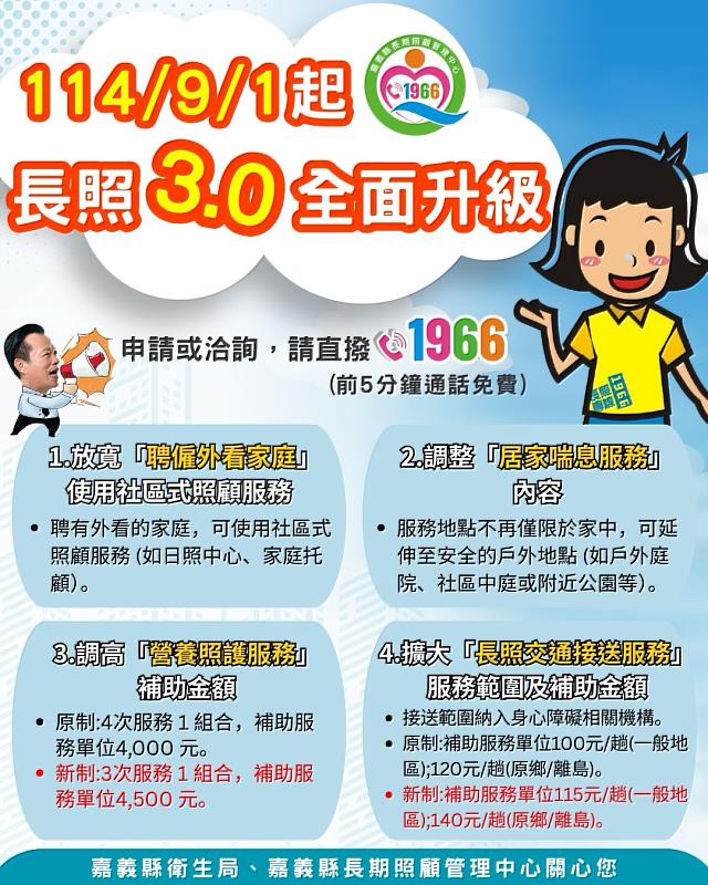 長照3.0開跑 9月1日起升級4大服務