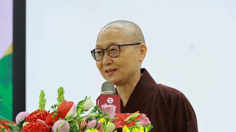 靈鷲山當家常存法師分享今年水陸法會的創舉及特色。（圖由靈鷲山佛教教團提供）