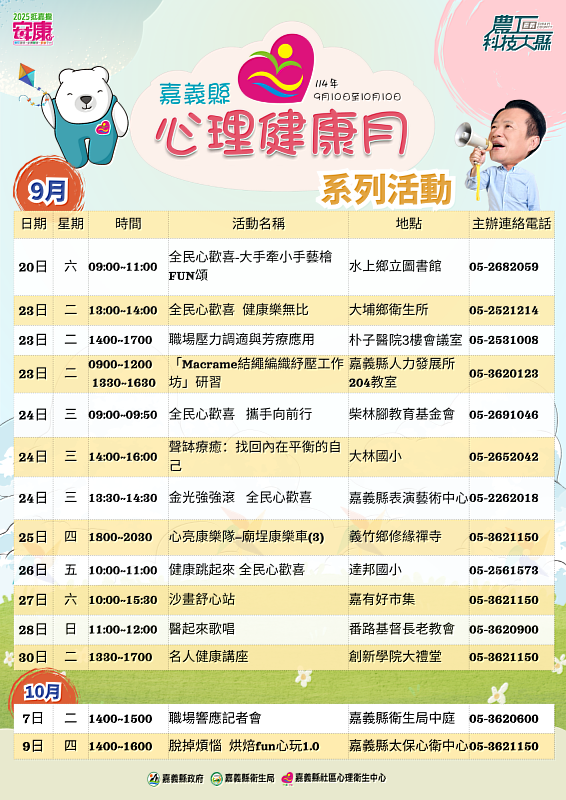 嘉義縣衛生局響應世界自殺防治日，啟動心理健康月系列活動-5
