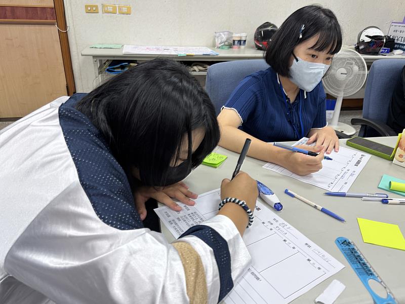學生在課堂中撰寫「奧德賽計畫」，以「以終為始」的方式設想未來五年的人生藍圖，規劃課程學習路徑與行動方案，描繪出個人職涯地圖。
