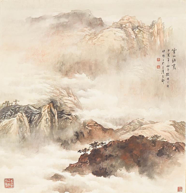 〈雲山映霞〉張伸熙 彩墨、紙本