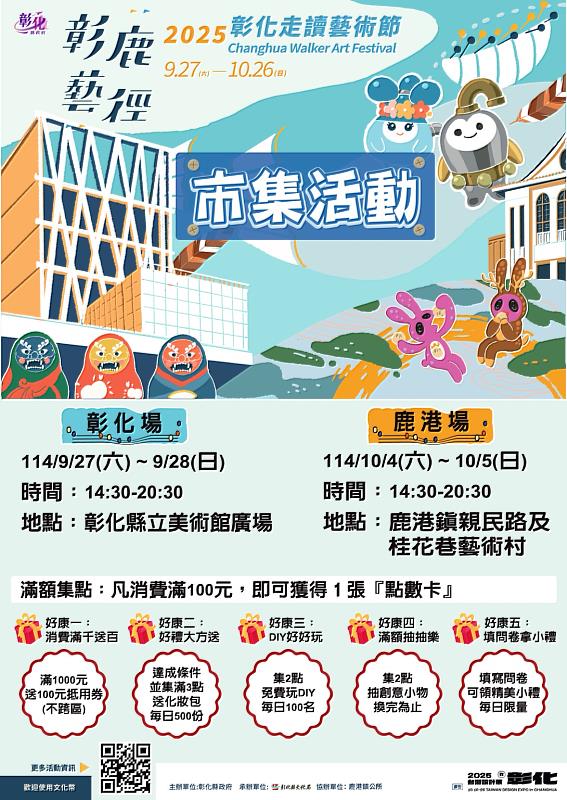 在地創意 × 藝術漫遊 彰鹿藝徑-2025彰化走讀藝術節市集活動開逛囉！
