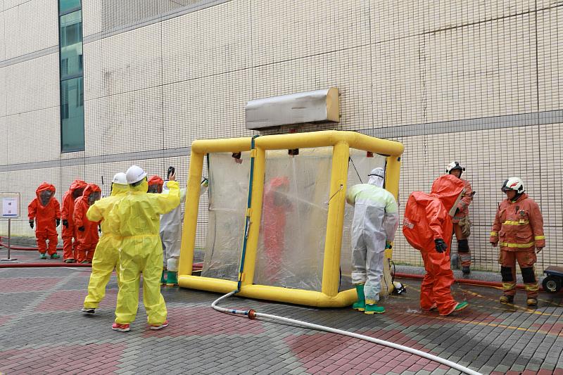 毒性化學物質災害防救及空品嚴重惡化複合式演練過程