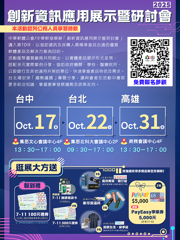 【2025創新資訊應用展示暨研討會】報名DM