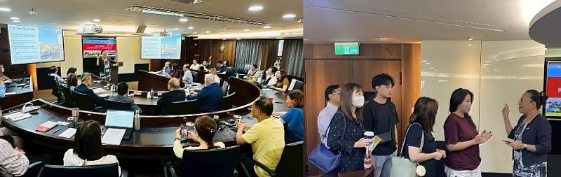 （左圖）VBA資深經理張曉軍精彩分享維也納於中東歐市場的關鍵核心價值（右圖）研討會結束後，多位企業廠商代表與VBA資深經理張曉軍進一步徵詢進駐維也納的可能性