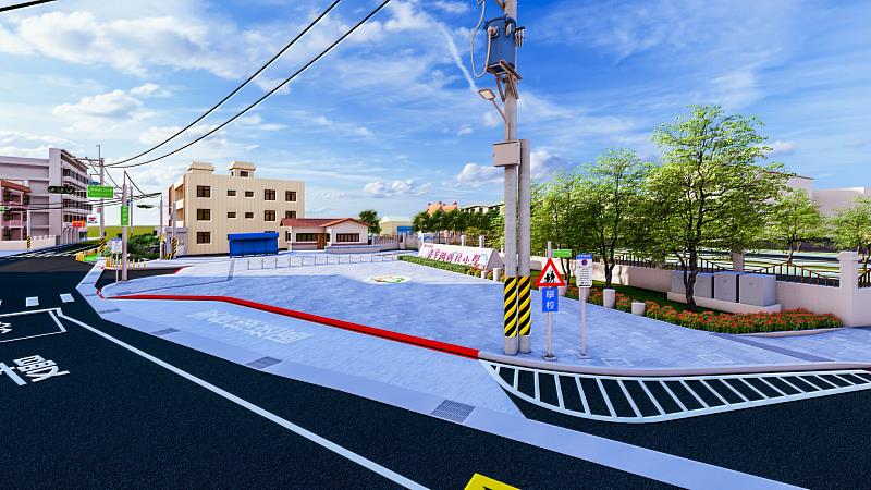 圖1 青草湖國小通學步道工程完工模擬圖。