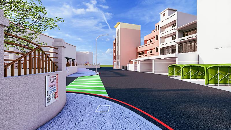 圖3 青草湖國小通學步道工程完工模擬圖。