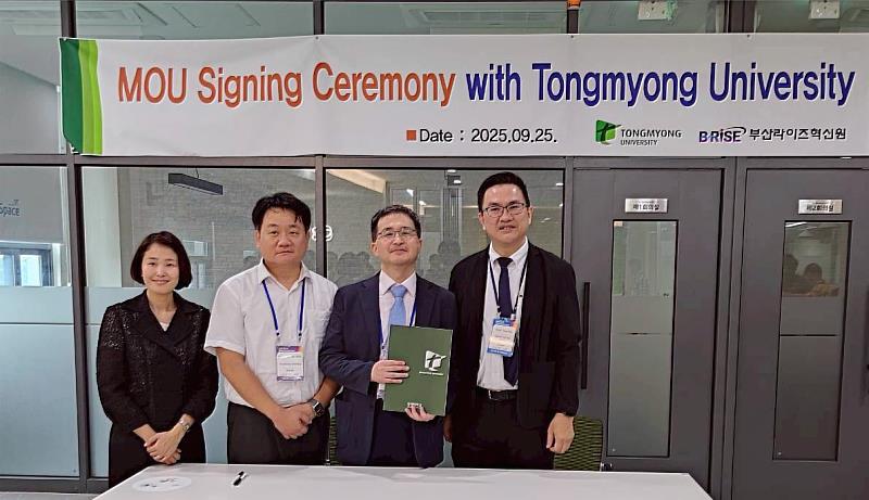 暨大與釜山的東明大學簽訂合作備忘錄，探索未來師生交流、短期韓語營隊、跨文化課程共構與聯合研究可能性。