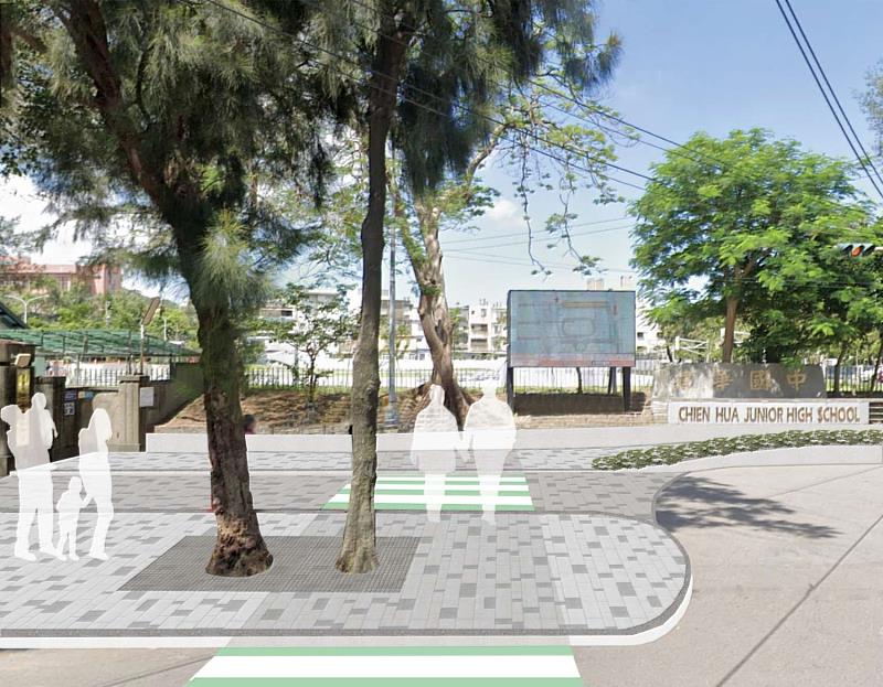 建華國中通學步道工程示意圖。