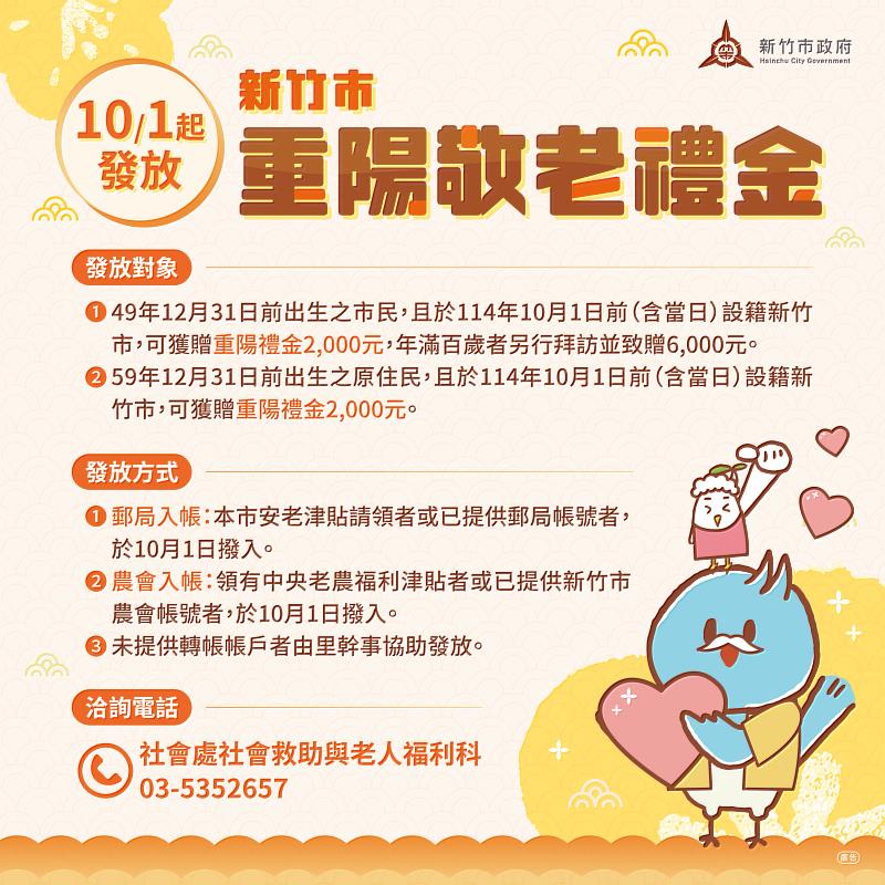 新竹市重陽敬老禮金EDM。